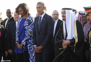 michelle e barack obama con re salman dell arabia saudita