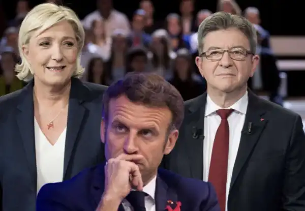 marine le pen emmanuel macron jean luc melenchon 